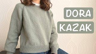 Dora Kazak | Yakadan Başlanan Kolay Dikişsiz Yetişkin Kazağı | Top Down Sweater Knitting Tutorial