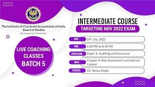 Intermediate Paper 6: AA | Topic: Ch-4: Risk Assessment & Internal Control |Session 2 |14 July, 2022