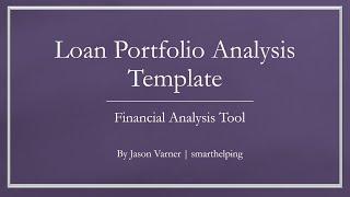 Template for Loan Tape Analysis