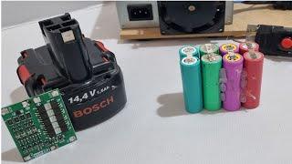 Cordless Drill battery upgrade From old Laptop battery cells | Bosch 14.4 PSR VE-2