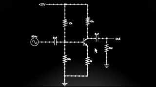 Animation of common emitter amplifier