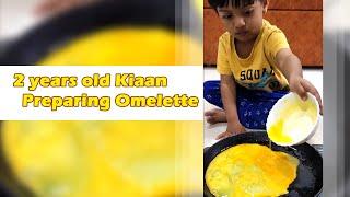 2-year-old makes fast & easy Recipe | Egg Omelette