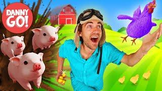 “Pigs on the Loose!”  Farm Animal Adventure | Floor is Lava Game | Danny Go! Dance Songs for Kids