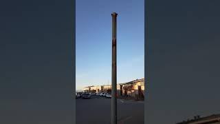 Pole in Pacifica at Monterey and Esplanade shakes