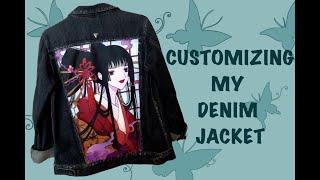 Custom denim jacket | Painting Yuko Ichihara