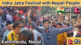 Celebrating INDRA JATRA festival with NEPALI People at Kathmandu Durbar Square, Nepal