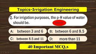 Irrigation Engineering MCQ 40 || Civil Engineer || Exam Help Center