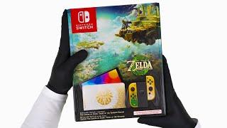 Nintendo Switch OLED The Legend of Zelda Tears of the Kingdom Special Edition Unboxing  - ASMR