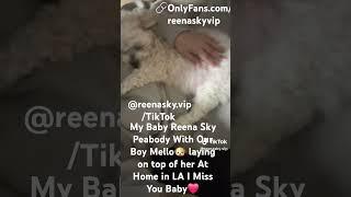 @ReenaSkyTM  My Baby My Valentine At Home in LA With Our Boy Mello Laying on Her  @reena.sky/IG