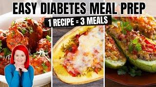 Simple Meal Prep For Diabetes: Turn 1 Slow Cooker Recipe Into 3 Easy Low Carb Diabetic Dinner Ideas.