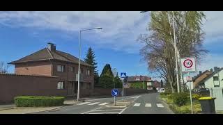 On village and town roads near the city of Cologne on a sunny spring day.