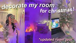 CHRISTMAS ROOM TRANSFORMATION! decorating my room for christmas + updated room tour 2024