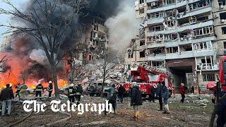 Dnipro, Ukraine: At least five people killed after Russian missile hits residential building