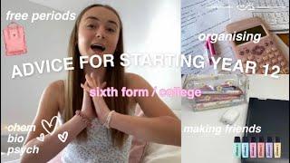 SIXTH FORM TIPS & ADVICE FOR YEAR 12 | revision, free periods, making friends ⋆｡