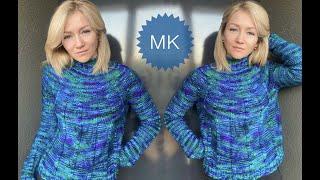 Beautiful knitted sweater round yoke