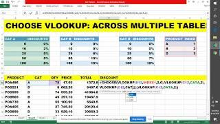 CHOOSE VLOOKUP ACROSS MULTIPLE TABLES | EXCEL FORMULAS | SYSTEM WEB TECH ONLINE