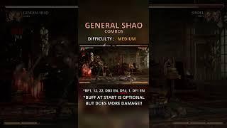 3 General Shao Combos!!#gaming #mortalkombat1 #mk1#tutorial#combotutorial #MannyStoked #shaokahn