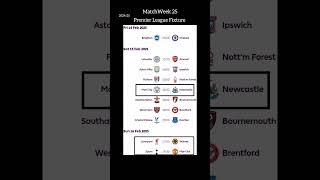 [2024/25] MatchWeek 25 Premier League Fixtures This Weekend