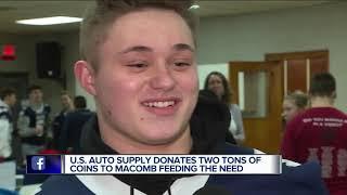 U. S. Auto Supply donates two tons of coins to Macomb Feeding the Need