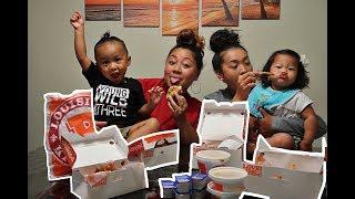 POPEYES MUKBANG WITH A 3 AND 1 YEAR OLD!!! (TOO FUNNY)