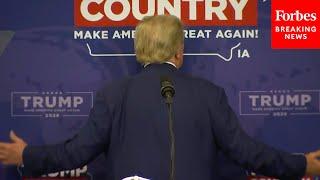 MOMENTS AGO: Trump Does Impression Of Biden Having Trouble Getting Off Stage During Iowa Speech