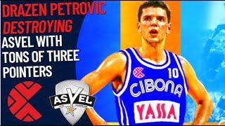 Drazen Petrovic DESTROYING Asvel with Three-Pointers | European Winners Cup 1987