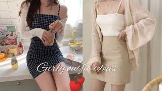 Girly outfit ideas || Korean style˖꒰ᵕ༚ᵕ⑅꒱