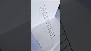 Realistic 3d drawing Ladder| 3d illusion drawing #illusion #shorts