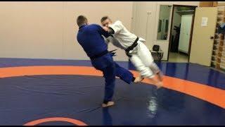 Дзюдо. Подсечки+комбинация. ОКУРИ АШИ БАРАЙ. Judo. Ashi waza. Ko uchi makikomi. Okuri Ashi Barai