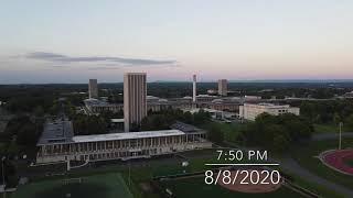 4K Drone aerial 360 degree view - SUNY Albany uptown campus, Albany NY