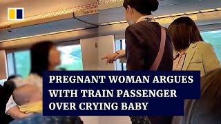 Pregnant woman argues with train passenger over crying baby