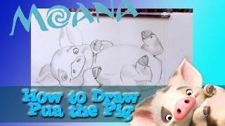 How to Draw PUA the Pig from Disney's MOANA - @dramaticparrot