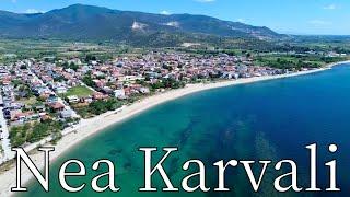 Nea Karvali, Kavala, Greece - by drone [4K]. #resort