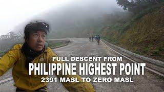 Descent from Philippine Highest Point (2300 MASL)  to  Zero (0) MASL