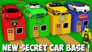 New SECRET SUPERCARS HOUSE in Minecraft ! VEHICLE BASE !