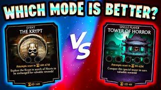 MK Mobile. TOWERS vs KRYPTS. What's The BEST Game Mode? Are Towers Obsolete Now?