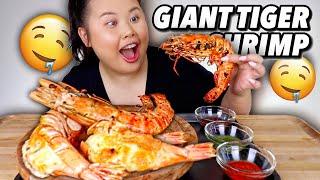 GIANT SHRIMP RECIPE SEAFOOD BOIL (TIGER SHRIMP) MUKBANG 먹방 EATING SHOW!