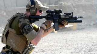 Shooting M4 Carbine at range in Afghanistan