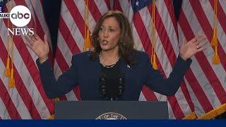 Kamala Harris says, if elected president, she hopes to sign 'law to restore reproductive freedoms'
