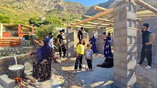 Building Protective Columns and Beams in Front of Milad and Mahin's House