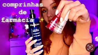 ASMR- MOSTRANDO MINHAS COMPRINHAS DE FARMACIA ️ COSMÉTICOS E SONS RELAXANTES