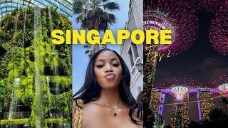 SINGAPORE TRAVEL VLOG EP 2 |Exploring the city, Night life,  Restaurant Hopping, Gardens by the Bay