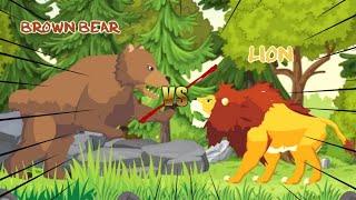 Brown Bear vs Lion | Lion vs Animals Level Challange | Animal DC2 Animation