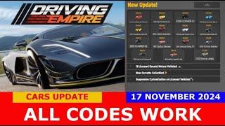 *ALL CODES WORK* [LIMITED] Driving Empire ROBLOX | NOVEMBER 17, 2024