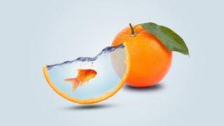 Photo manipulation with orange and Fish / photoshop tutorial - #photoshop_2022