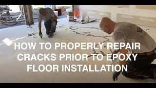 How to repair cracks and spalls in concrete floors before applying epoxy coatings.