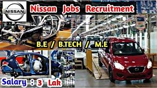 Renault Nissan Company Job Recruitment ||reshers Opening | B.E And B.Tech | Salary:3Lak