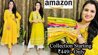 Office Wear Amazon Kurta Set HaulSummer Special OutfitsTop & Palazzo/Anarkali Kurta Set Review