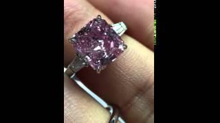 Fancy Deep Blue and Fancy Intense Pink Diamond Rings