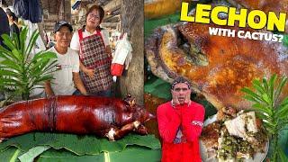 FILIPINO LECHON with CACTUS? Delicious Market Food (Abra, Philippines)